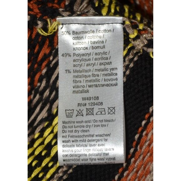 Together Ladies Open Yellow Black Cardigan Sweater Size 10 Striped Granny Core - Picture 11 of 12